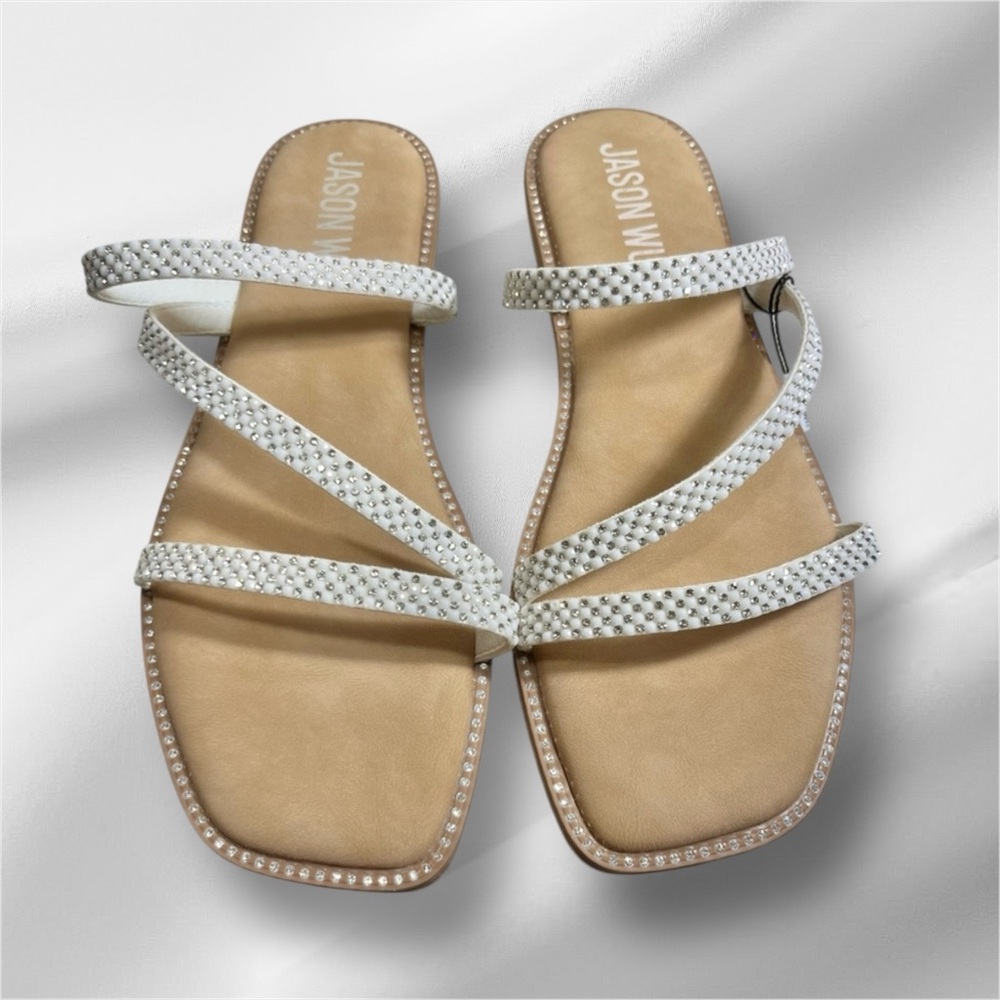 Jason Wu Silver Studded White Sandals